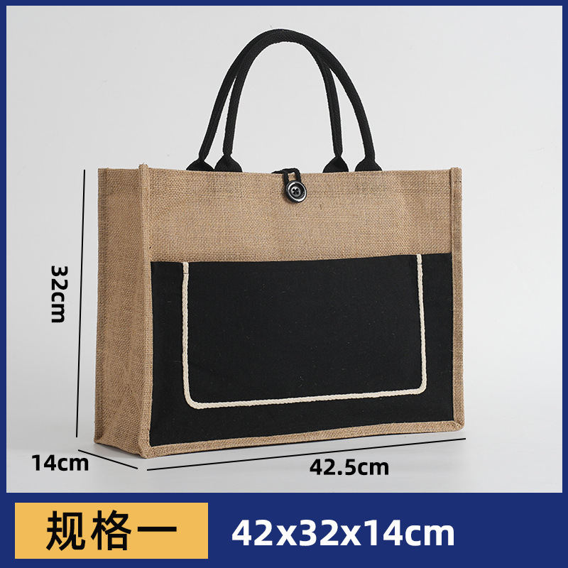 メーカー卸売り手描きバッグDIY手提げ麻袋トートバッグお土産リネン手提げ袋カスタムロゴ|undefined