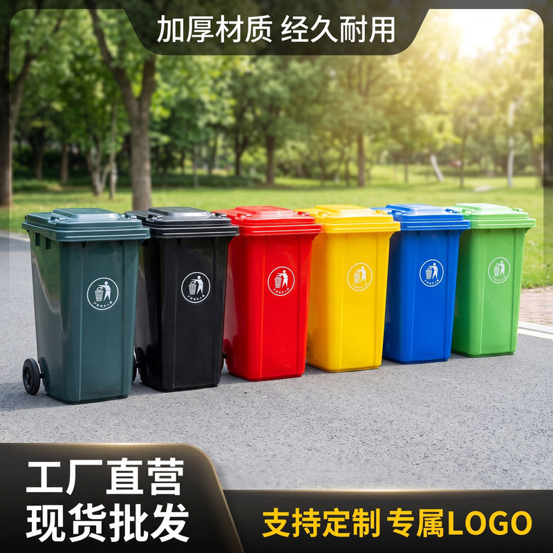 Extra-thick 240L outdoor trash bin, specialized for sanitation trailers, large-sized HDPE plastic trash bin Extra-thick 240L outdoor trash bin, specialized for sanitation trailers, large-sized HDPE plastic trash bin