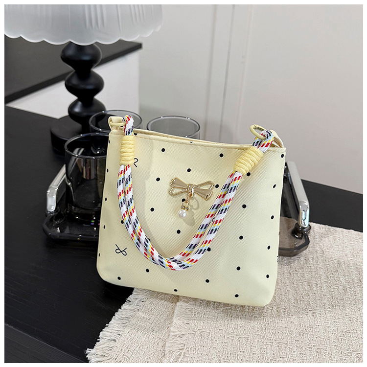 Korean Style Handbag 2026 New Fashion Bowknot Handbag Design Casual Travel Shoulder Bag for Women