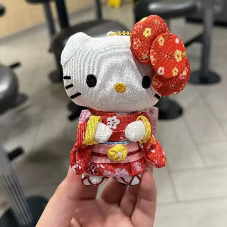 京都抹茶桜限定着物ハローキティ日本製人形ハローキティぬいぐるみバッグペンダントキーホルダー|undefined
