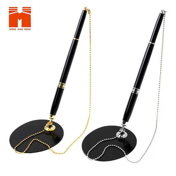 Factory wholesale metal chain desk pen Metal Ballpoint Pen bank hotel advertising gift desk pen signature pen