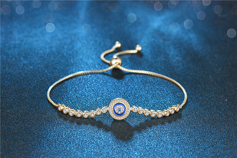 Simple Style Round Silver Bracelets Plating Zircon 925 Silver Bracelets