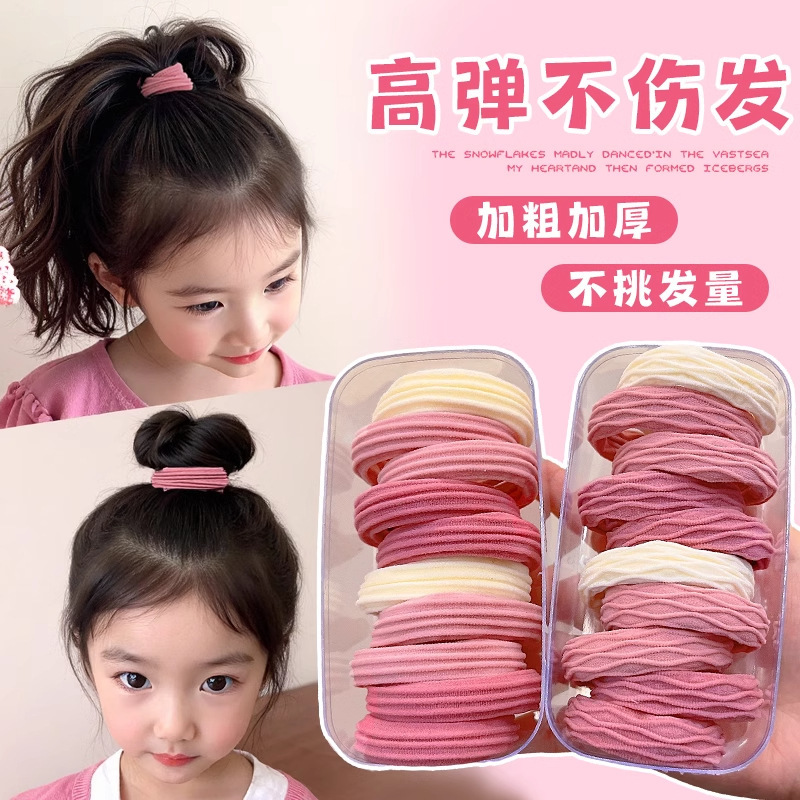 High ponytail hair rope high elastic durable rubber band little girl hair band 2025 new simple spring and summer head rope