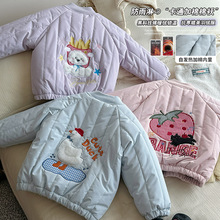 女童夹棉外套秋冬季2025新款洋气宝宝秋冬款上衣儿童冬装棉袄棉服