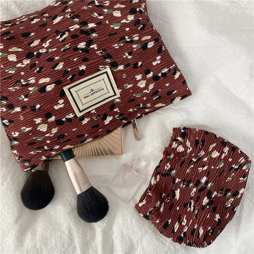 Fresh Puff Fabric Chiffon Makeup Bag Portable Touch-up Travel Toothbrush Phone Storage Bag Coin Handbag