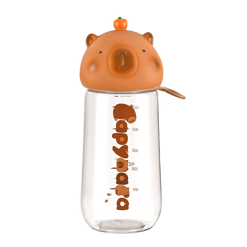Taza de plástico de alto valor facial, taza de agua para niños, taza de agua no se rompe, taza de agua Capibara