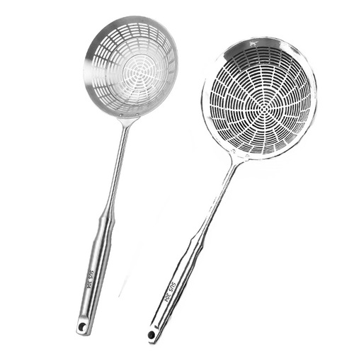 304 stainless steel colander kitchen filter large mesh drain noodles dumpling spoon thickened long handle mesh drain filter oil mesh drain