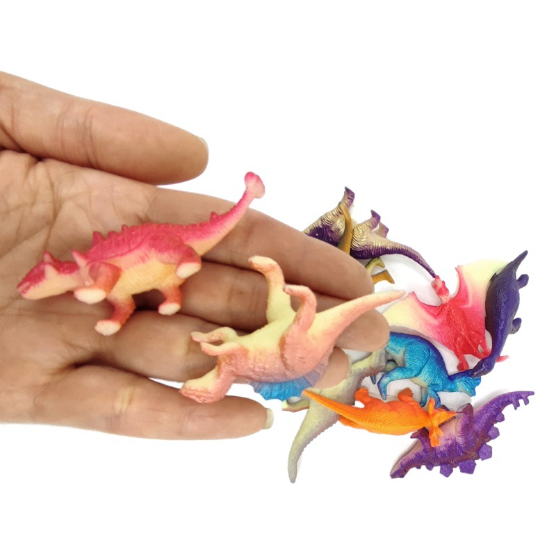 [Bolsa] tamaño pequeño dinosaurio granja animal insecto modelo Mini modelo de juguete de los niños de PVC Venta caliente transfronteriza