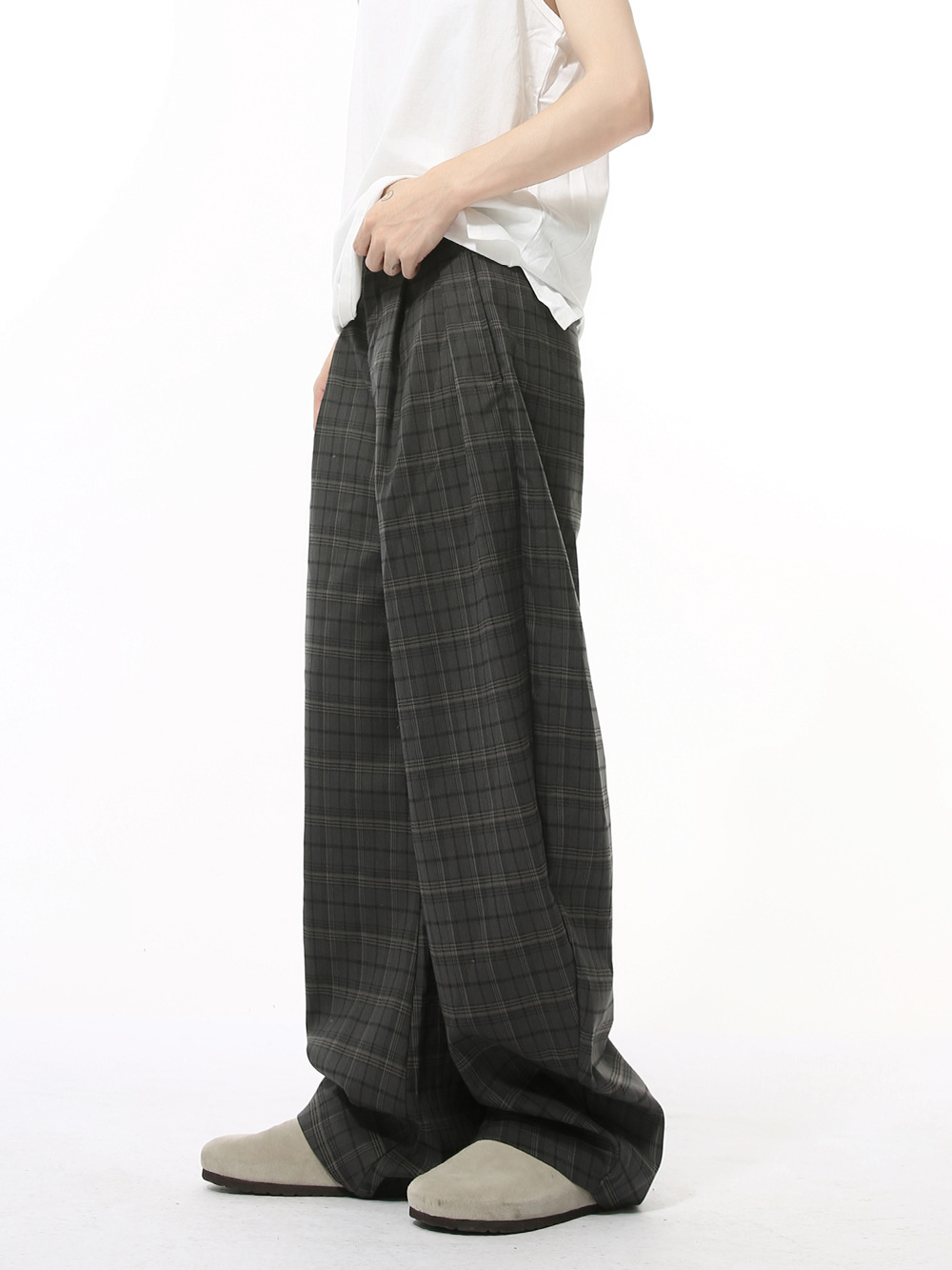 MTLCLOTHES Hombres| Otoño nuevo Hong Kong retro retrogrado doble hebilla suelta traje casual moda