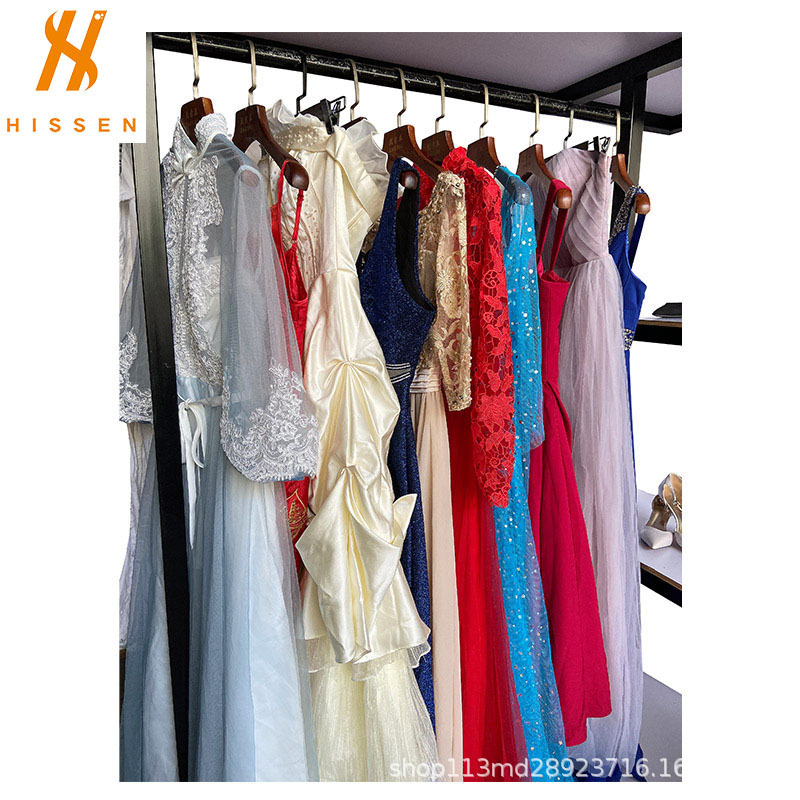 Guangzhou Factory Second-Hand Clothing European and American New Dress Used Night Wedding Dress Exported to the Netherlands Guangzhou Factory Second-Hand Clothing European and American New Dress Used Night Wedding Dress Exported to the Netherlands