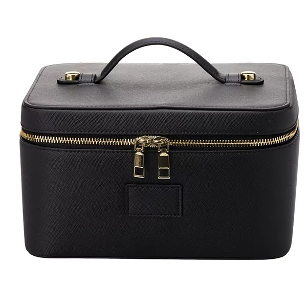 New Cross-Border Pu Satchel Cosmetic Bag with Compartment Large Capacity Satchel Leather Cosmetic Bag Leather Cosmetic Bag