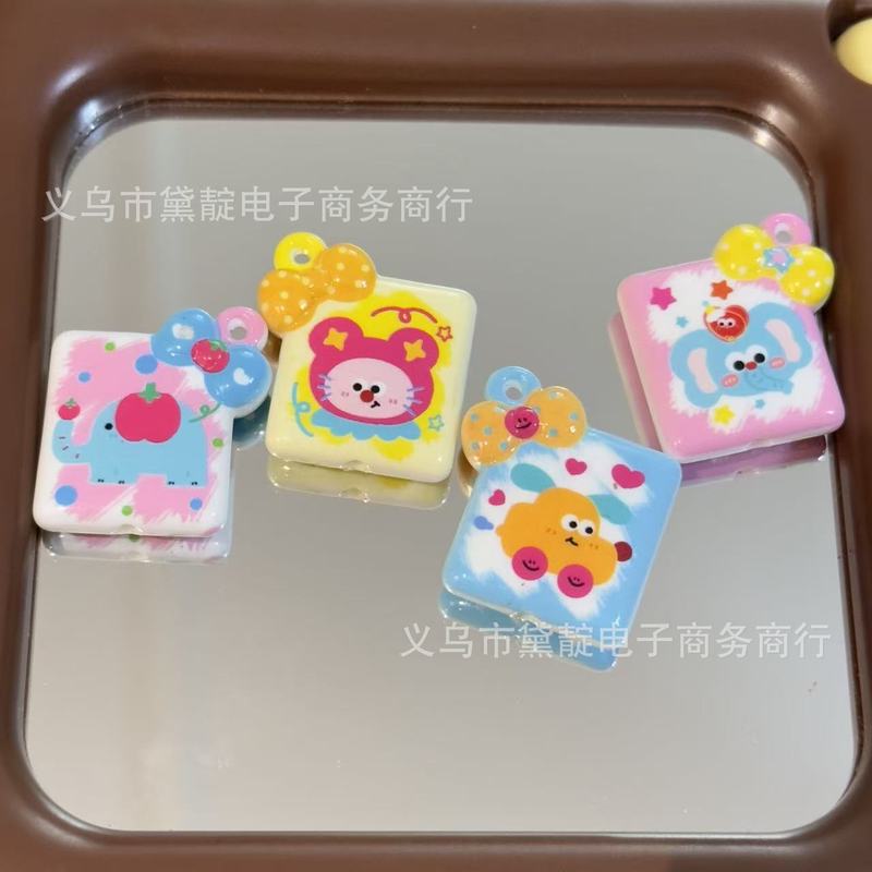 亚克力大象闹钟书夹三通串珠 diy自制包挂手机链钥匙扣配件珠材料|undefined