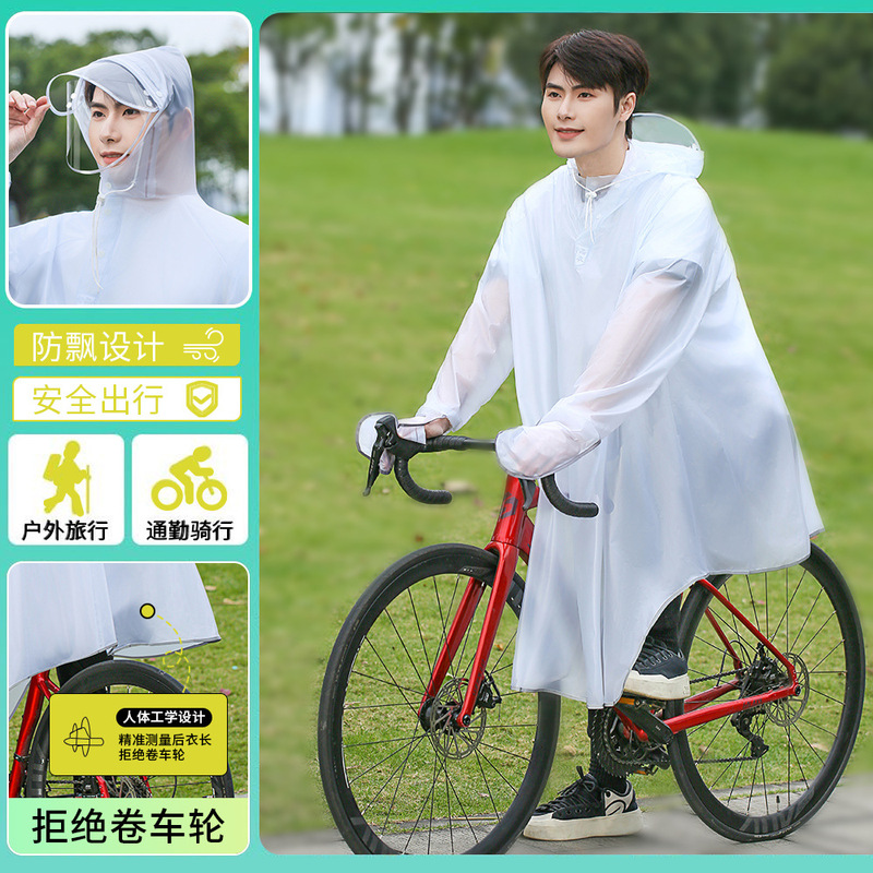 Cycling Raincoat, Mountain Bike, Bicycle Hat, Adult Male and Female Student-Specific Single-Person Full-Body Rain Poncho for Heavy Rain Protection