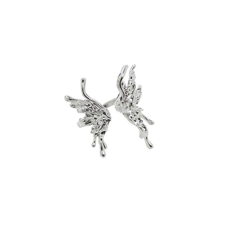 Ring Tide Small Design Adjustable Butterfly Ring, Silver‑Tone, One Size for Index Finger