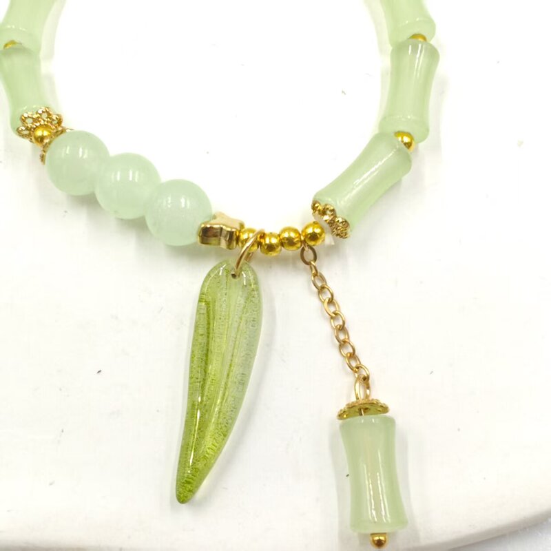 New Chinese-Style Bamboo Bead Bracelet with a Cool Vibe for Women, Featuring an Ins-Inspired Niche Design, High-End Retro Chinese Style Friendship Jewelry