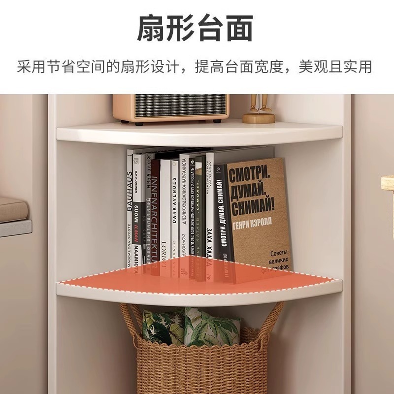 コーナーキャビネットフロア収納ラックリビングルームコーナー収納ラック三角形本棚寝室コーナーキャビネット多層壁コーナーキャビネット|undefined
