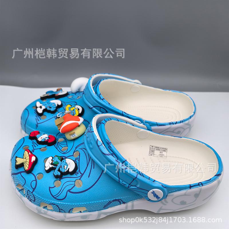 Cross nuevo Mickey cartón de dibujos animados para niños y niñas respirado antideslizante Smurf sandals