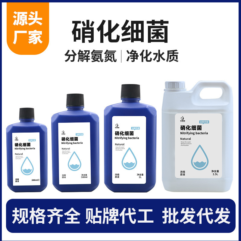 硝化细菌鱼缸用净水剂水族养鱼净化水质稳定剂分解鱼便消化活菌液|undefined