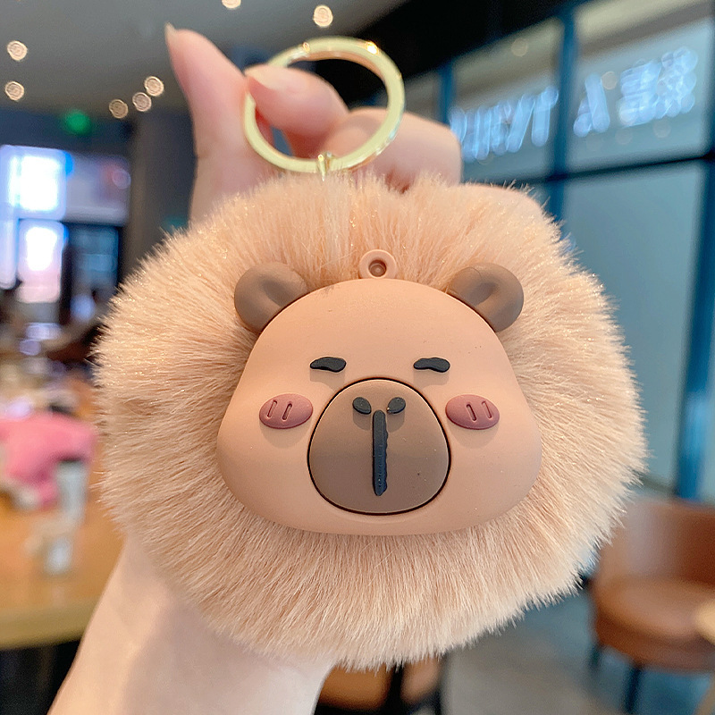 Animal de dibujos animados Kapibara peluche bola lindo peluche delfín tridimensional bolsa suave colgante llavero