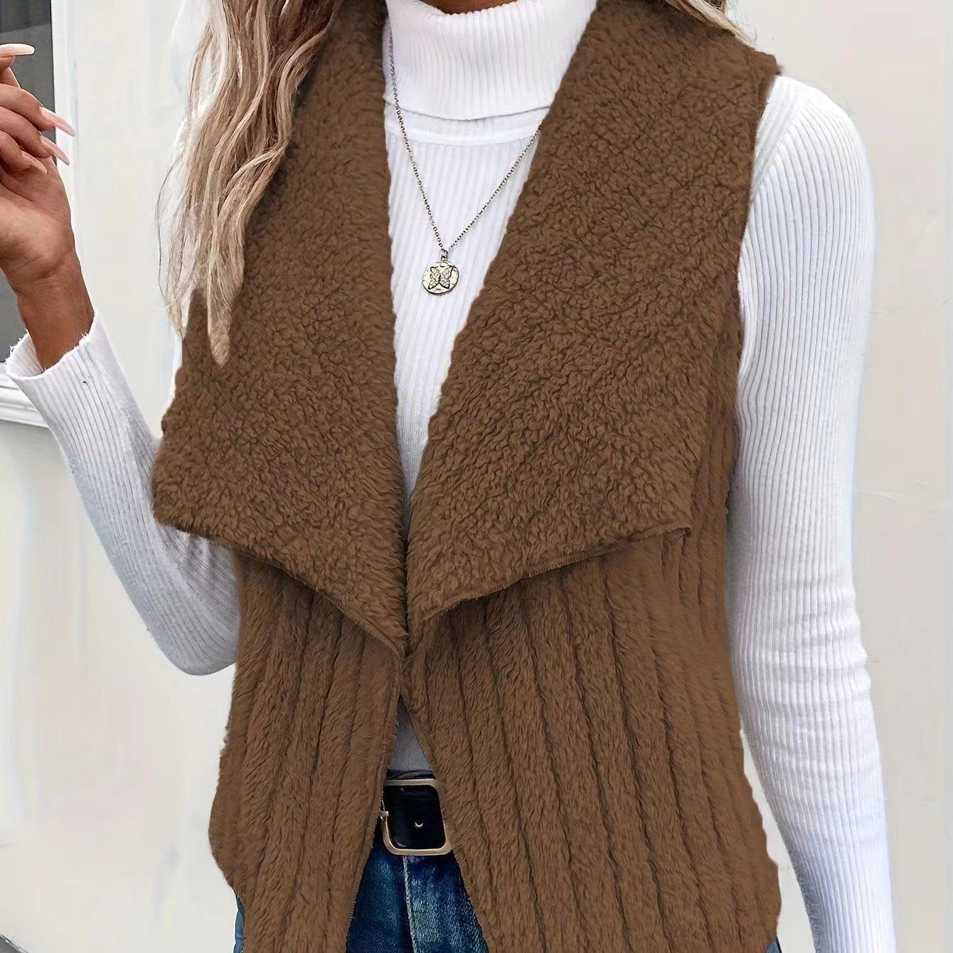 2024 Europa y los Estados Unidos transfronterizos Amazon otoño y invierno nuevo estilo de moda casual simple sin mangas chaleco de chaleco de chaleco