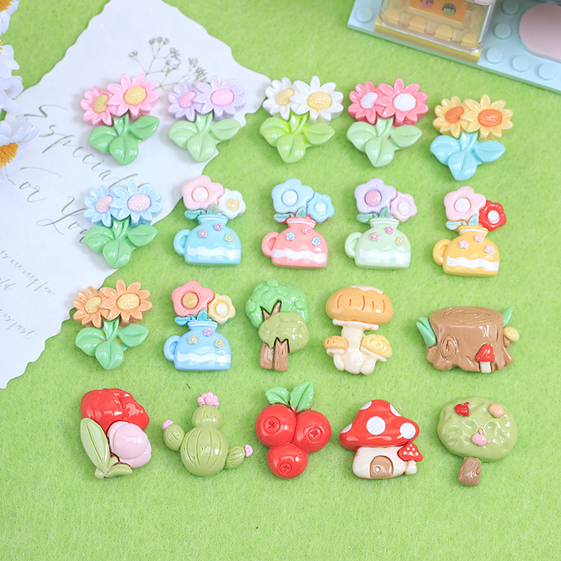 Cartoon Forest Family New Resin Accessories Cream Glue Jewelry DIY Goo Card Mobile Phone Case Hole Shoes Shoes Flower Head