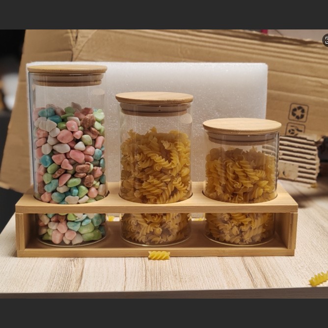 Alta borosilicina de vidrio de ciervo cabeza de almacenamiento de vidrio casero sellado de té contenedor de regalo de apertura regalo de mano