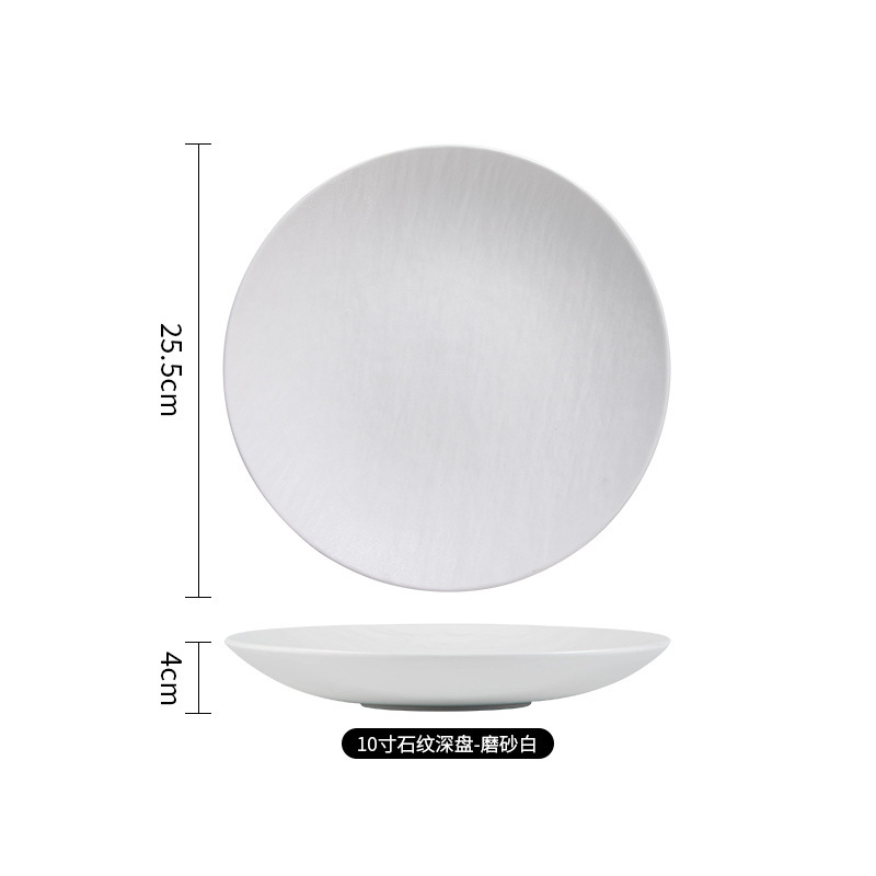 Juego de platos de alta gama en blanco y negro japonés personalizado exportación transfronteriza tazón de cerámica plato de comida occidental plato de fiador vajilla de cerámica
