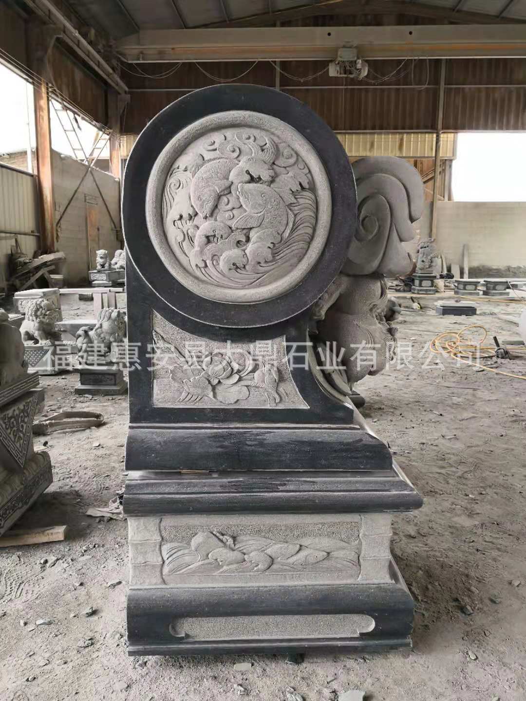 石雕抱鼓雕刻别墅大门石门墩青石石鼓祠堂寺院厂家供应手工雕刻