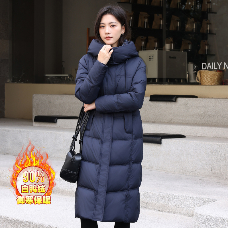 2025冬季专柜同款高端羽绒服女士长款过膝新国标90白鸭绒时尚外套