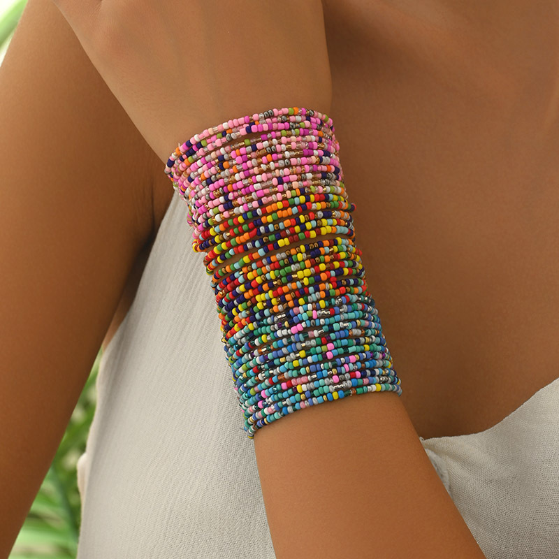 European and American Cross-Border Popular Handmade Woven Bracelets Carnival Colorful Seed Bead Bracelets 36-Piece Set European and American Cross-Border Popular Handmade Woven Bracelets Carnival Colorful Seed Bead Bracelets 36-Piece Set