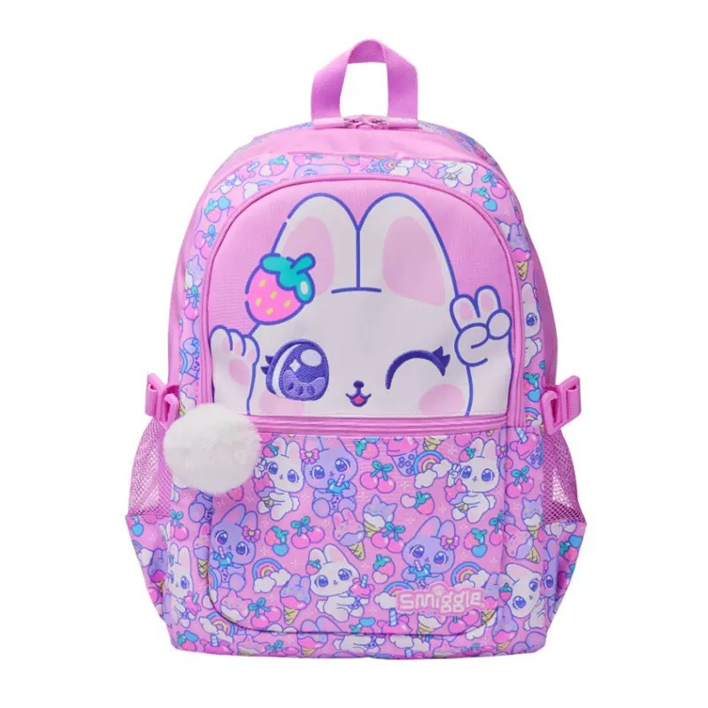 Smiggle grande kt Stickie caricatura de dos hombros descompresión mochila de gran capacidad para hombres y mujeres estudiantes de primaria mochila para niños