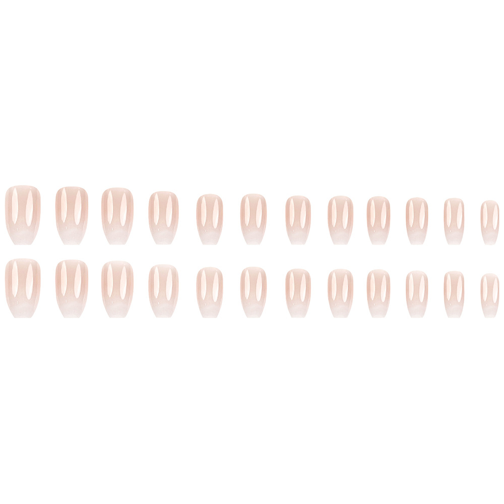 Uñas de uñas degradadas en blanco y rosa, uñas de tubo blanco simple, parche de uñas, uñas de venta caliente transfronteriza
