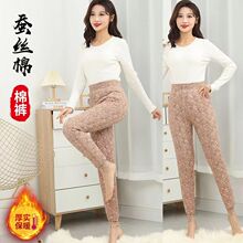 冬季中老年妈妈奶奶高弹女士花棉裤加厚高弹高腰显瘦三层白棉柔软