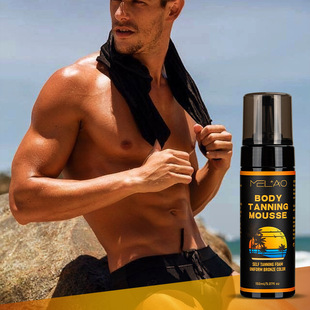 Cross-border sun-free tanning mousse wholesale bronze wheat color moisturizing European and American body tanning foam in stock