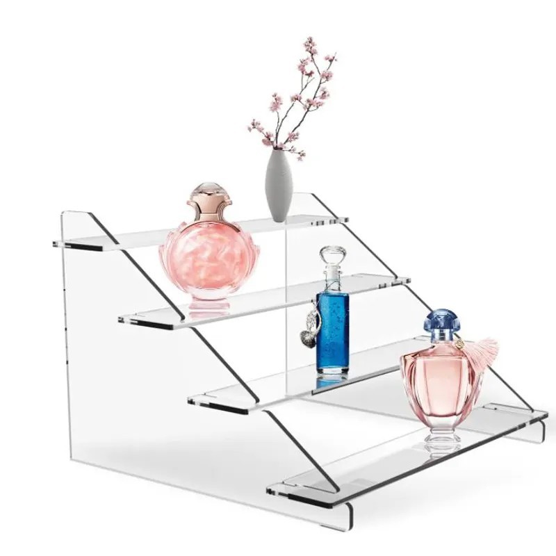 亚克力透明4层台阶式手办展示架funko流行数字化妆品陈列架可拆卸