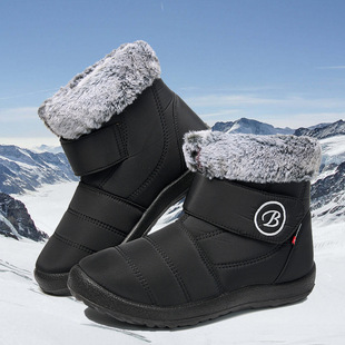 Foreign trade Winter large size women's shoes snow boots women 36-43 plus velvet warm cotton boots flat casual cold-proof cotton shoes