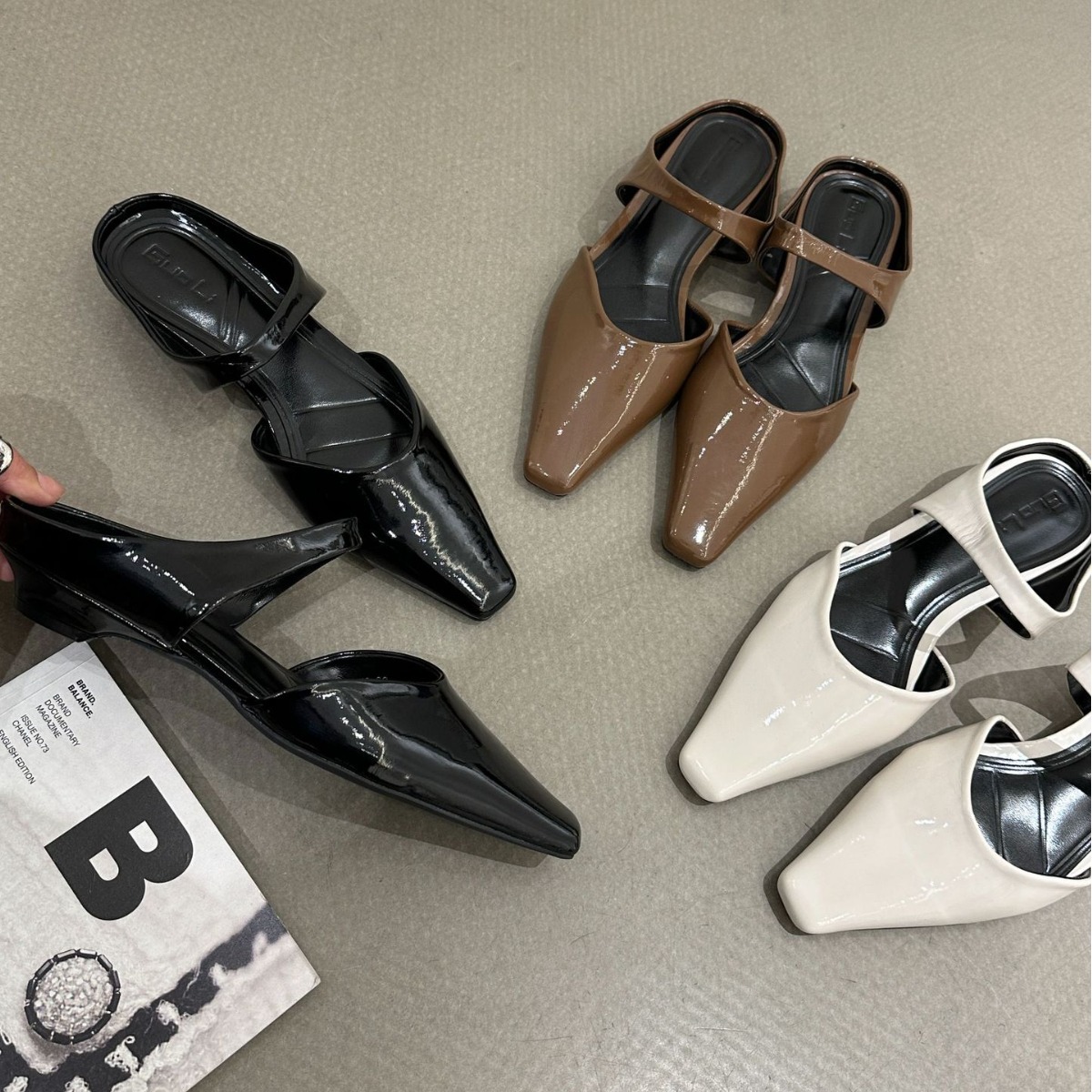 Forårs- og efterårssæson 2024 Ny flad sål Muller Cool Slippers Dame spids ruskind lavhælet enkeltsko Minimalistisk_voghion.com