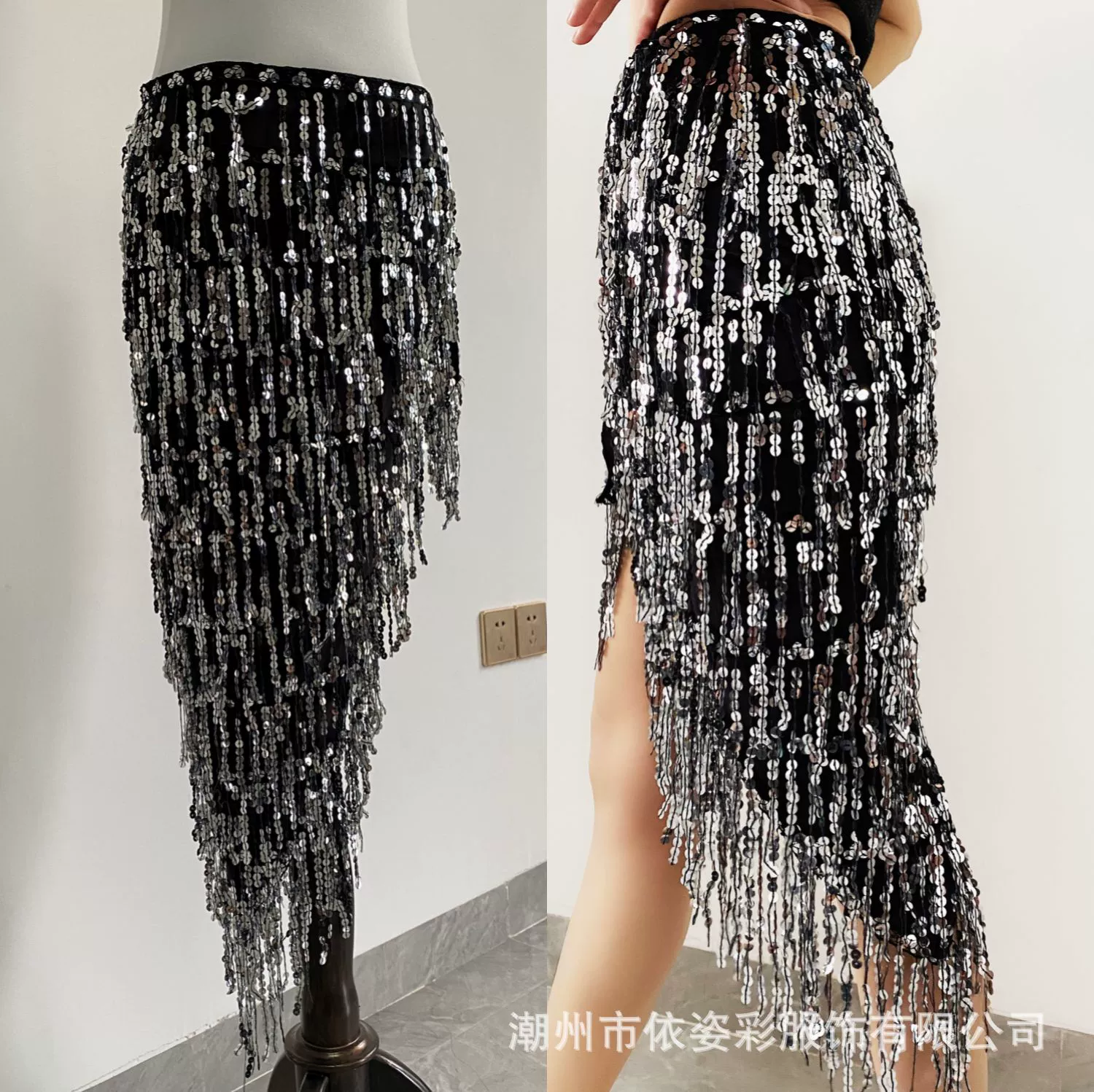 2022 Новый Костюм Для Танца Живота Талия Цепь Бедра Полотенце Обернуть Юбка Блестки Кисточка Саго Тяжелая Промышленность Вдохновленный Костюм Для Производства