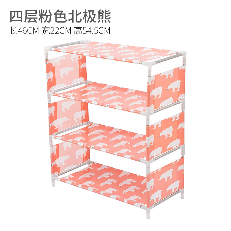 Zapatero de tela multifuncional a prueba de polvo, dormitorio de estudiantes, ensamble de tela no tejida gruesa, zapatero simple, estante plegable