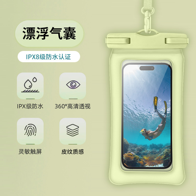 Bolsa de aire a prueba de agua de tres plegadas para teléfonos móviles bolsas de aire de natación bolsas de agua caliente cubierta de sello cubierta de buceo pantalla táctil rafting take-out al por mayor