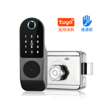 外装老式铁门电控指纹密码锁 涂鸦通通遥控门锁牛头指纹锁智能锁