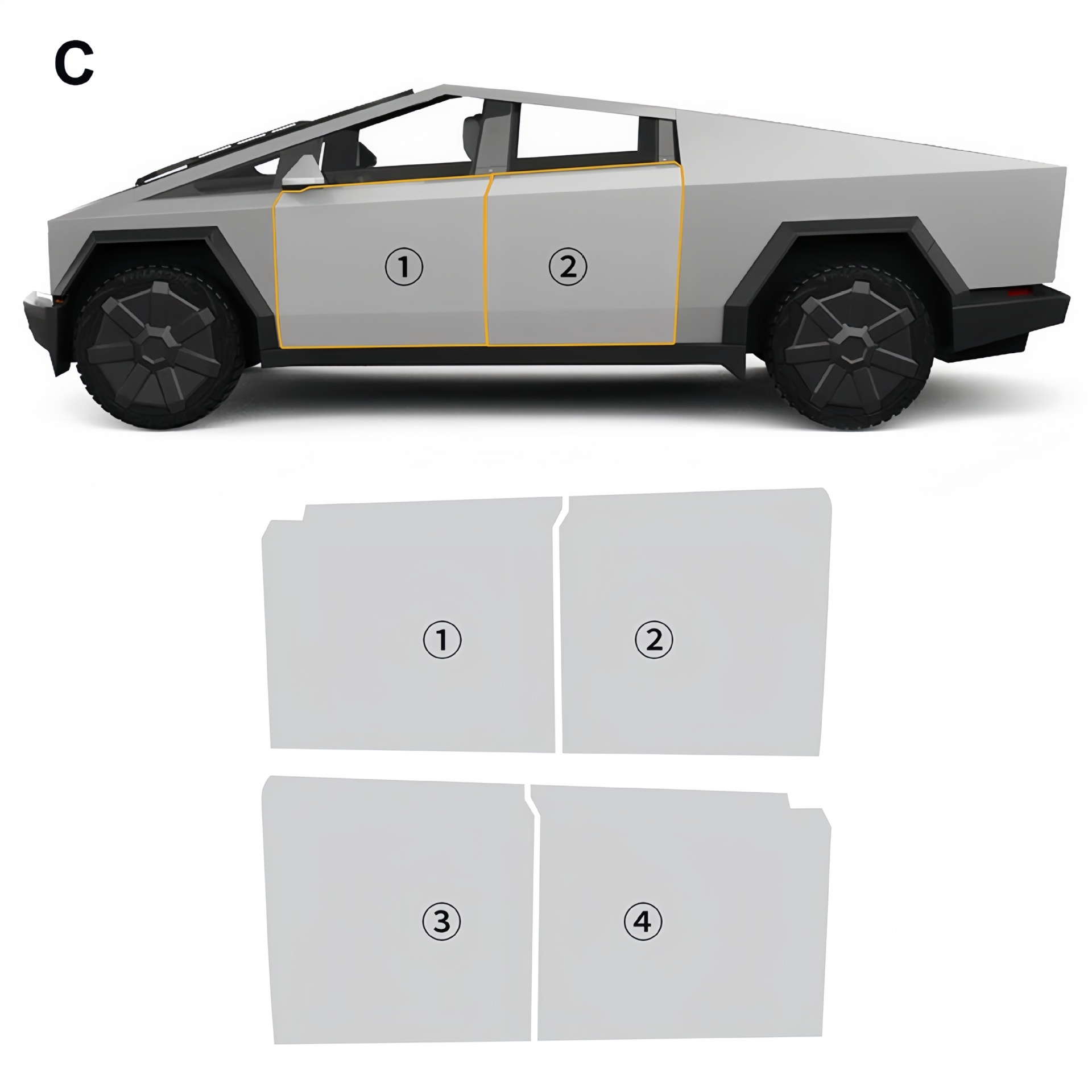 Cross-border Tesla pickup CybertruckTPU invisible car jacket full car paint mask protective film special car