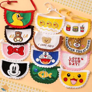 ins Korean Style Pet Slippery Towel Dog Anti-Dirty Bib Pet Scarf Woven Cat Clothing Pet Triangle Towel
