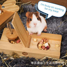 木质仓鼠喂食器仓鼠宠物喂食器小动物零食盒觅食器玩具隐藏零食盒