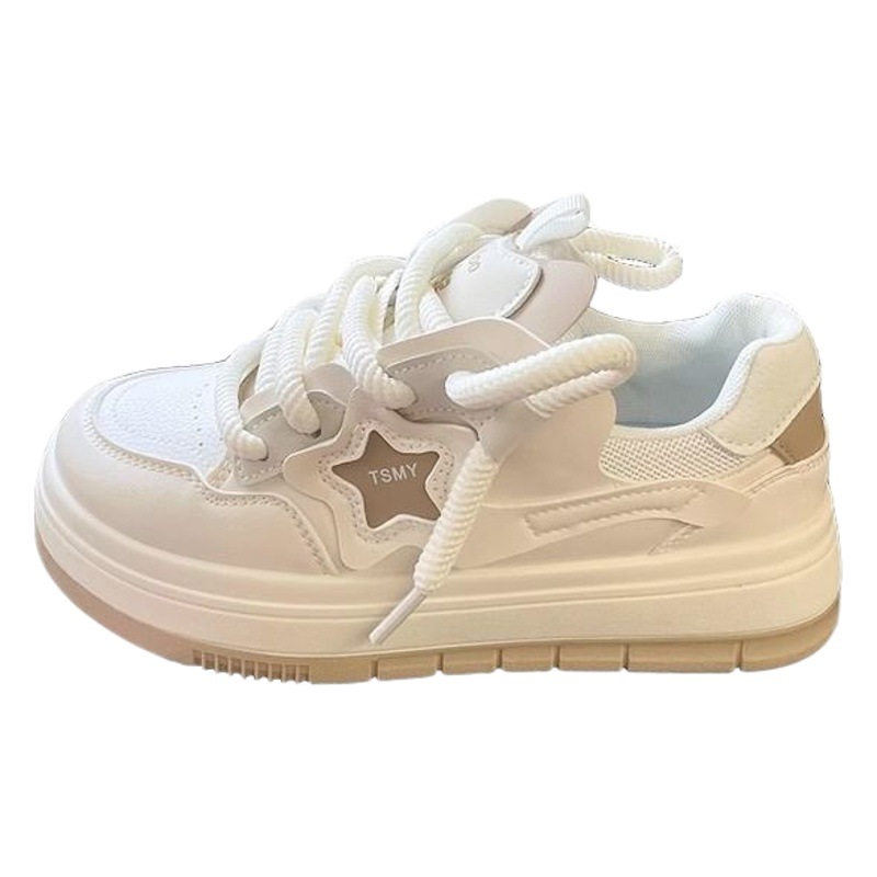 Zapatillas Blancas con Diseño de Estrellas Meilade para Mujer, Zapatos Versátiles Populares para Primavera y Otoño 2025, Zapatillas Gruesas para Estudiantes, Exportación.