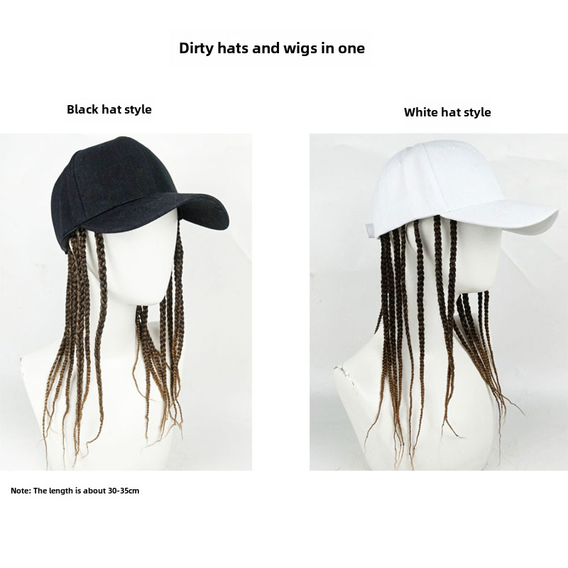 Paryk Beskidt Fletning Hat Paryk Heldel Dame Tretråds Fletning Personlighedskasket Heldel Hiphop Herre- og Damemode Hiphop Kasket_voghion.com