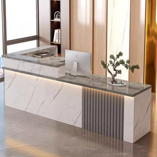 Reception Desk Cashier Bar New Chinese Style Company Front Desk Table Counter Clothing Store Hotel Front Desk Beauty Salon Simple