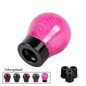 Cross-Border Car Modification Parts Carbon Pattern Gear Shift Knob Round Carbon Fiber Shift Lever Head