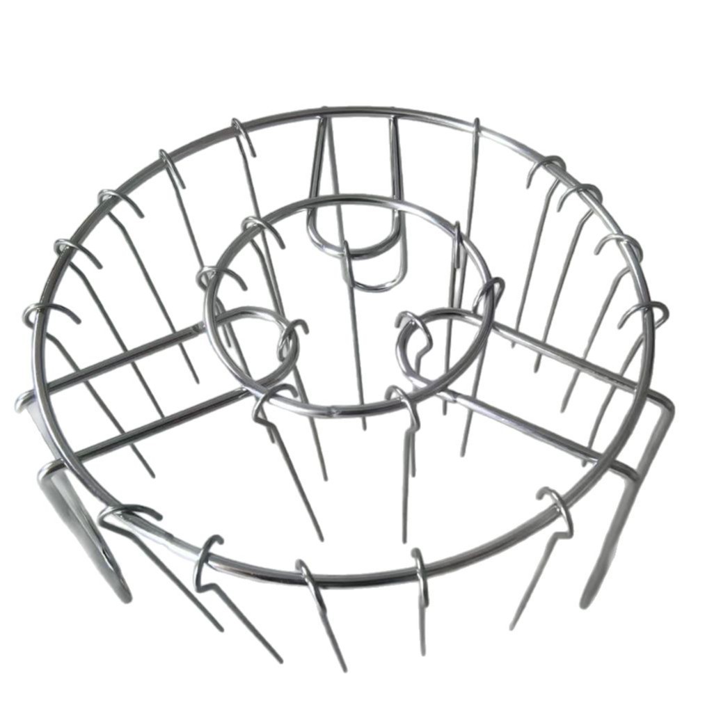 Estanque de brochetas para freidora de aire 24 brochetas para el hogar parrilla de barbacoa de acero inoxidable parrilla vertical horno redondo colgante parrilla