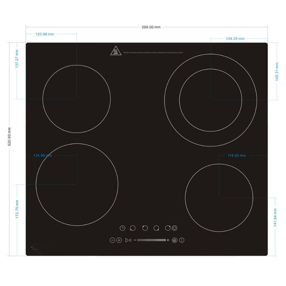Cross-border wholesale European CE four-head electric ceramic stove 230V6000 watt touch multi-head kitchen four-head electric ceramic stove